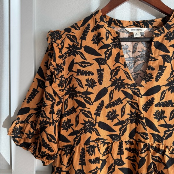 Goodthreads Brown and Black Ruffled Tiered Mini Dress - Picture 4 of 5